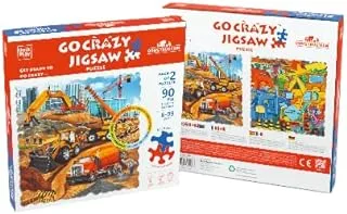 Unik Play - Go Crazy Jigsaw Puzzle | Attractive Cartoon Print Puzzle | 2 Puzzle Trays - Construction | Kids and Adults 6+