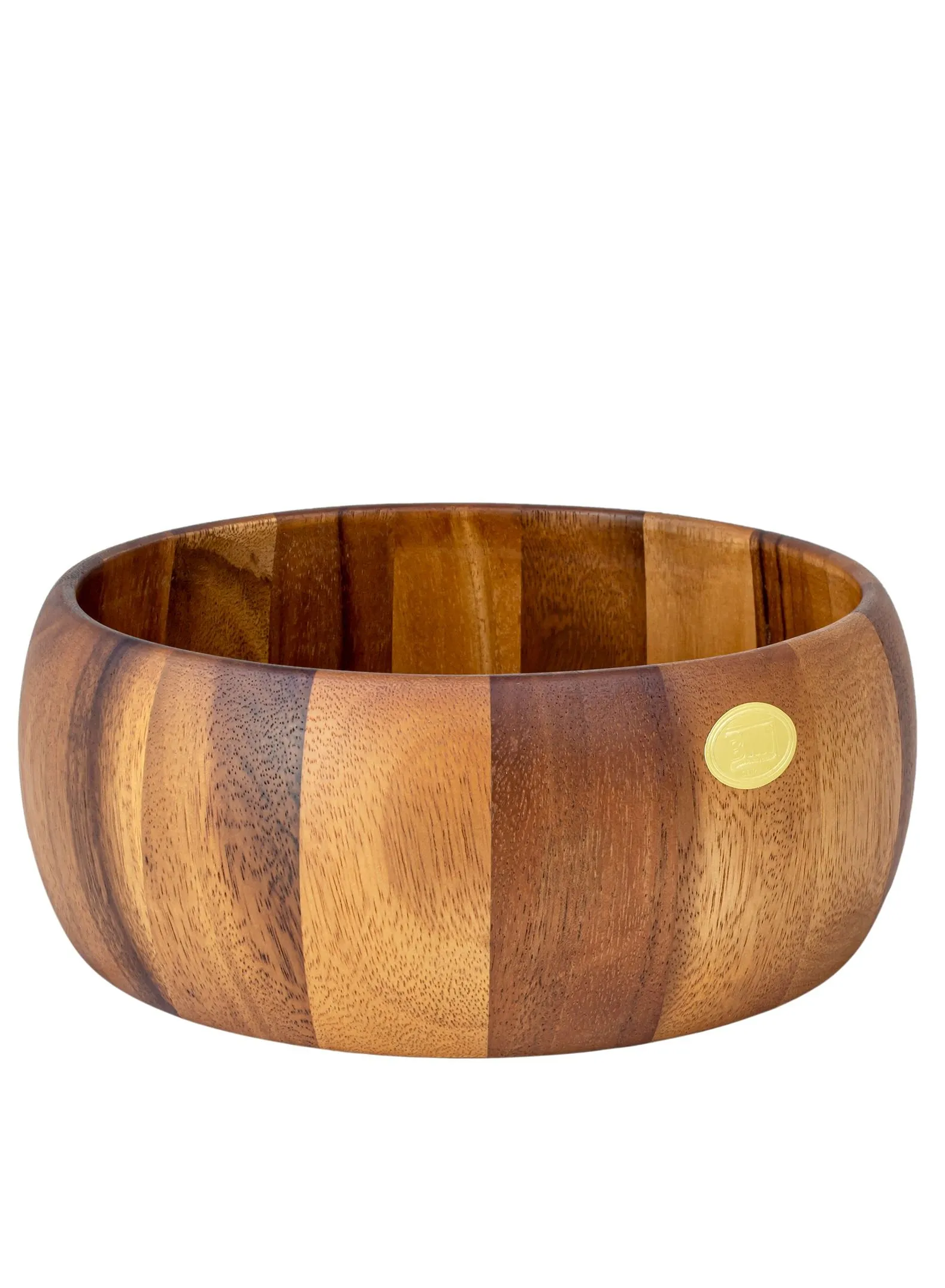 BILLI Acacia Wood Round Serving Bowl for Fruits or Salads