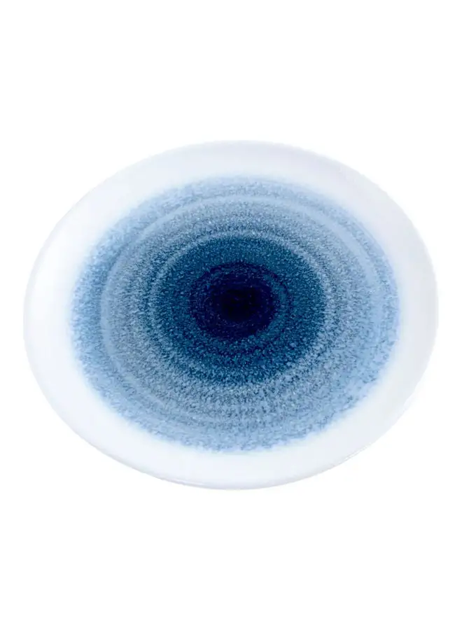 Shallow Reactive Scandi Dessert Plate Blue 21cm