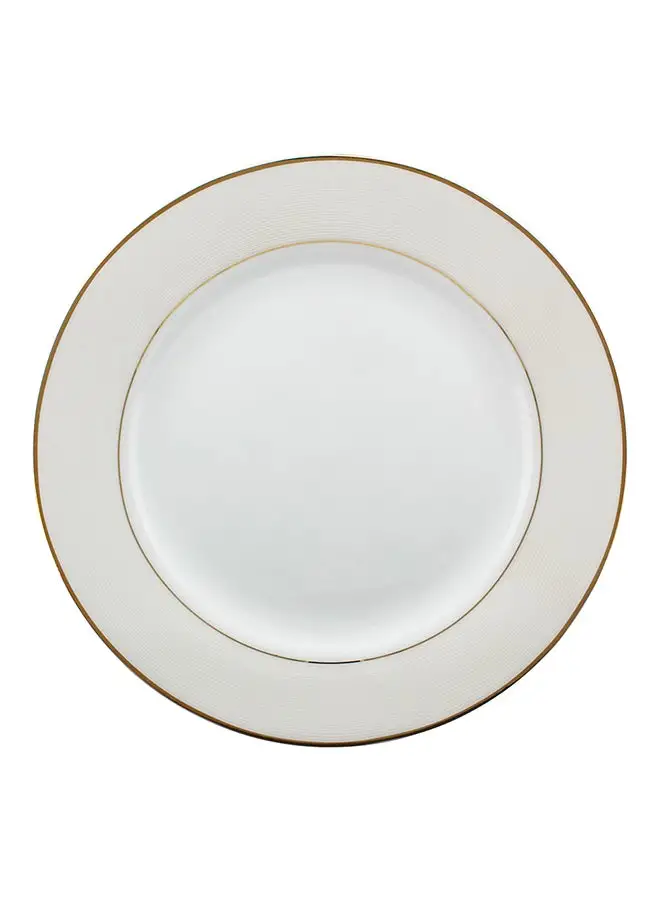 Shallow Platinum Dessert Plate White/Gold 8inch