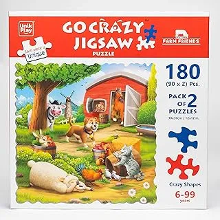 Unik Play - Go Crazy Jigsaw Puzzle | Attractive Cartoon Print Puzzle | 2 Puzzle Trays - Farm | Kids and Adults 6+