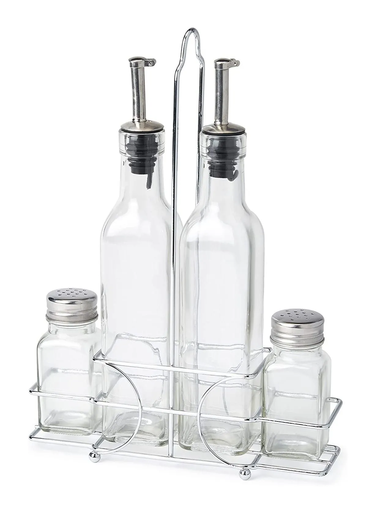 Cuisine Art Olive oil and Vinegar Bottle Dispenser with Salt and Pepper Shaker set