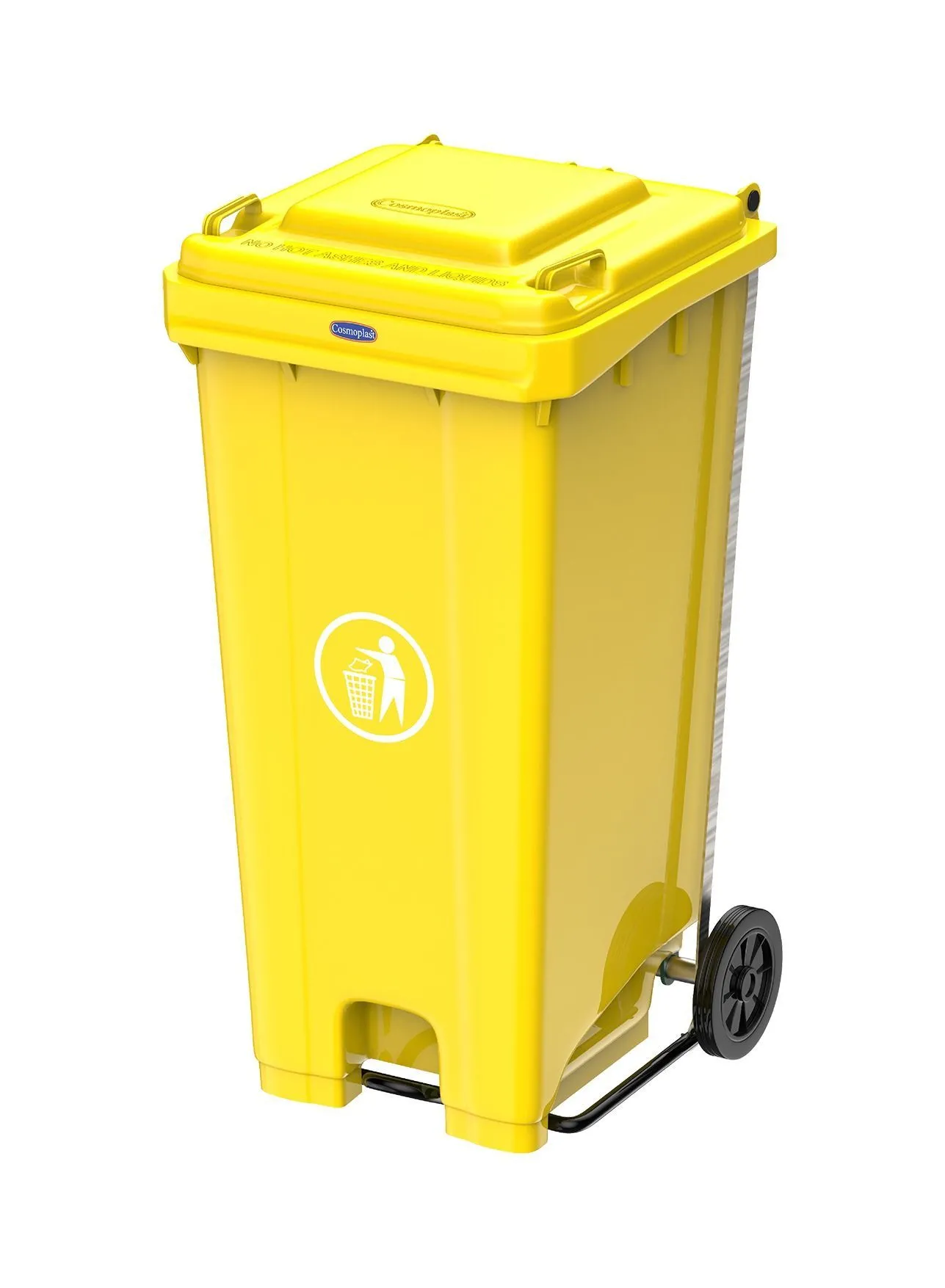 Cosmoplast 120L Industrial Waste Bin with Pedal & Wheels