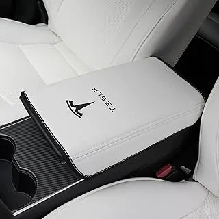 Tesla Model 3/Y Armrest Accessories - Center Console Cover for Tesla - Car Armrest Box Cover Decoration Interior for Model 3 2017-2022 2023 or Model Y 2020-2022 2023 - White