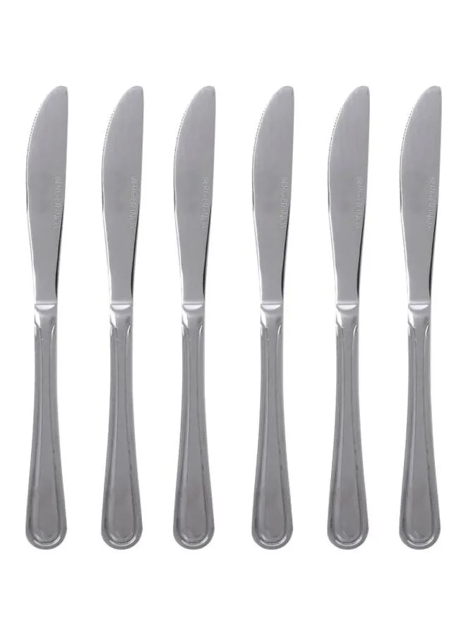 Berger 6-Piece Dessert Knife Set Silver