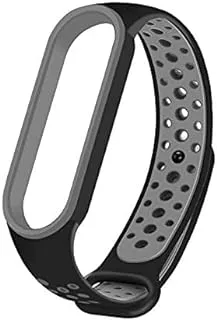 FREXCEZ Adjustable Strap Combo for Xiaomi Mi Band 5/ Mi Band 6 (Grey-Black)