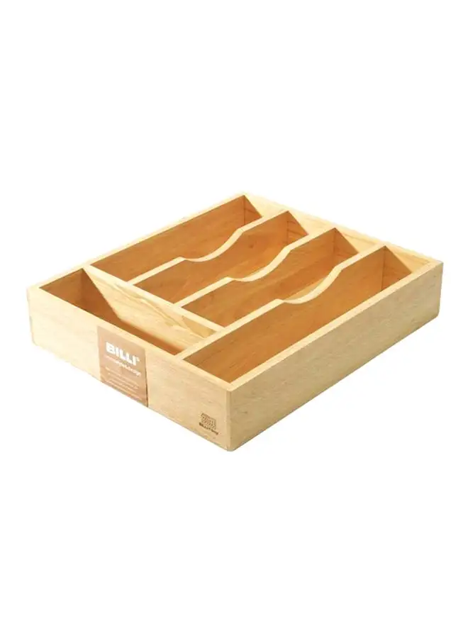 BILLI Wooden Cutlery Tray Beige 30x7x35cm