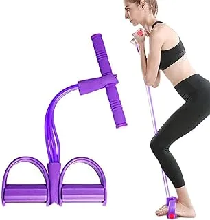 Monarchy Home 4 Tube Tension Rope Pedal Resistance Band Elastic Sit Up Exercise Pull Band with Handle, Fitness Equipment Yoga Body Trimmer Shaper for Abdomen/Waist/Arm/Leg Stretching Slimming Training