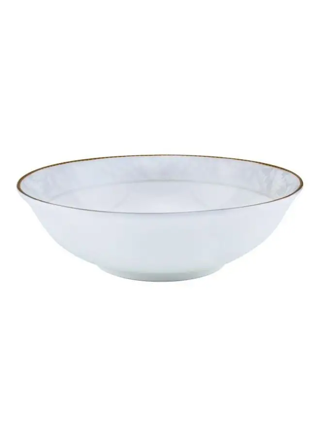 Shallow Porcelain Bowl 15 cm White/Gold 15cm