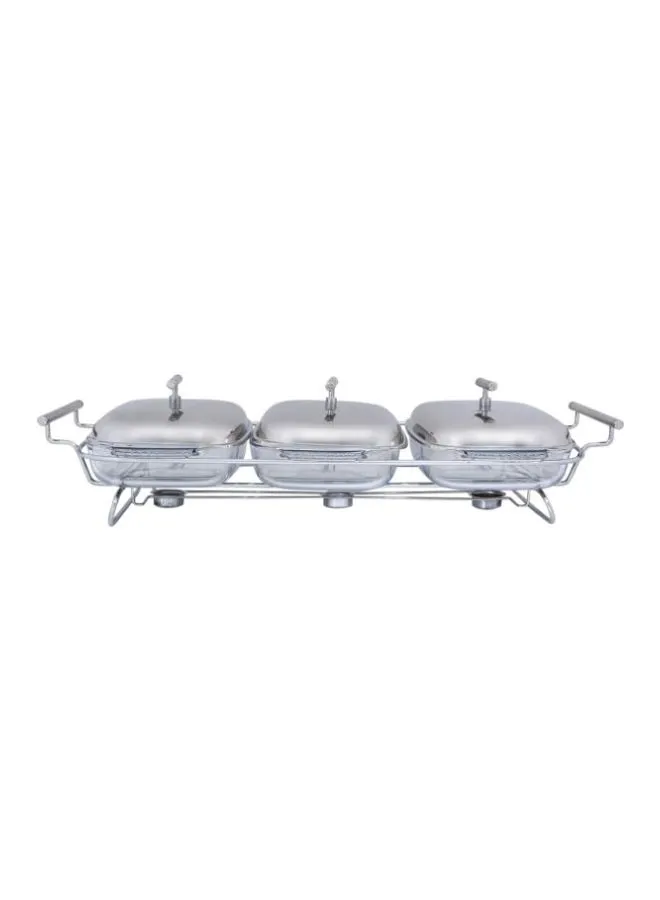 Chef Inox 10-Piece Stainless Steel Food Warmer Set Silver/Clear