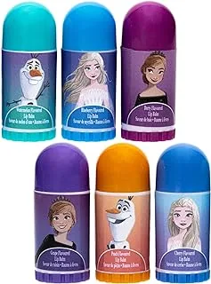 Disney Frozen – Townley Girl Plant Based 6 Pcs Flavoured Lip Balm Makeup Cosmetic Set for Kids and Girls, Ages 3+, Perfect for Parties, Sleepovers & Makeovers