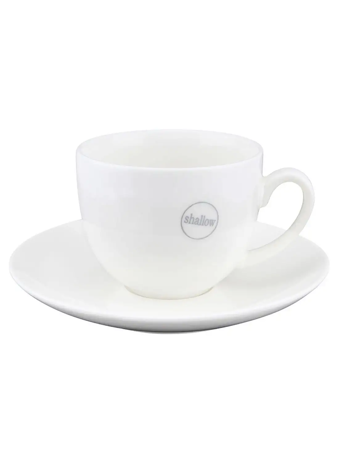 Shallow Cup And Saucer Set White 90ml