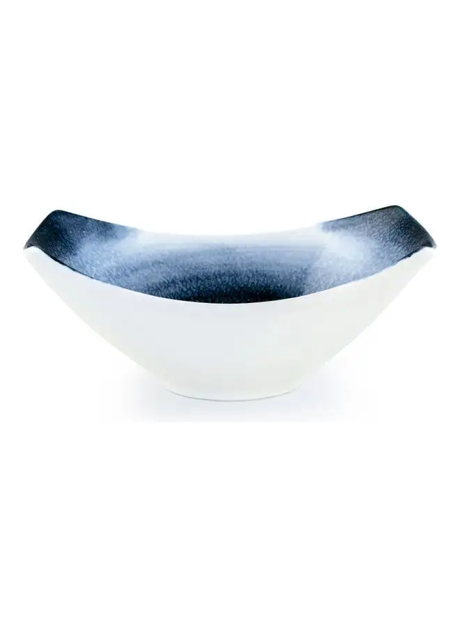 Shallow Reactive Scandi Salad Bowl Blue 25cm