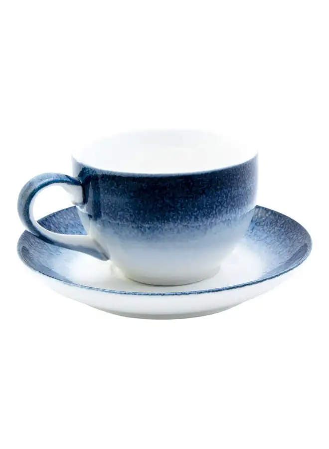 Shallow Tea Cup With Saucer Blue 220ml