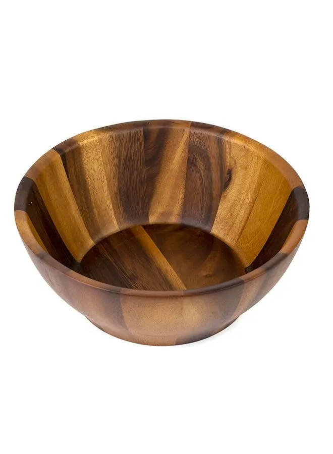 BILLI Acacia Wood Round Serving Bowl for Fruits or Salads, Large Single Bowl, Dia 26 X 10H cm