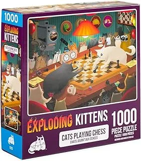 Jigsaw Puzzle: Exploding Kittens - Cats Playing Chess (1000 Pieces)