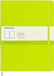 Moleskine - Classic Notebook, Plain Notebook, Hard Cover and Elastic Closure, Size X-Large 19 x 25 cm, Colour Lemon Green, 192 Pages