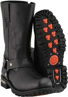 Milwaukee Leather MBM131 Men's Black 11-Inch Classic Square Toe Harness Boots - 11