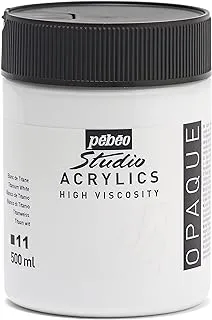 PEBEO Acrylic Fine Studio Acrylics Paint Titanium White 500 ml (Pack of 1) 171011