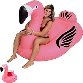 GoFloats Giant Inflatable Pool Floats - Choose Unicorn, Dragon, Flamingo, Swan, or Bull - Includes Drink Float