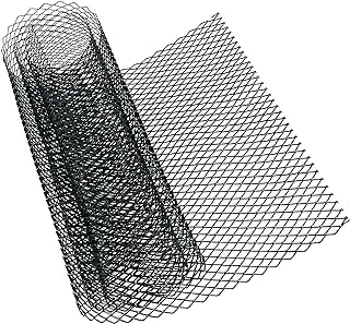 شبكة شبكة شواء للسيارة مقاس 40 × 13 بوصة من Modengzhe، بكرة شبكية متعددة الوظائف من سبائك الألومنيوم مطلية باللون الأسود، شبكات على شكل معيني مقاس 8 × 16 مم