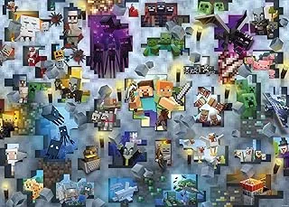 لغز الصور المقطوعة 1000 قطعة للبالغين من Ravensburger Minecraft Mobs - 17188، كل قطعة فريدة من نوعها، تقنية Softclick تعني أن القطع تتناسب معًا بشكل مثالي