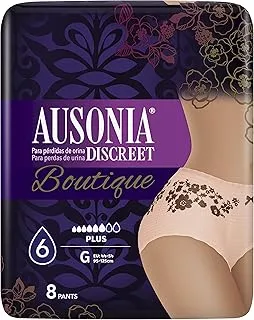 Ausonia Discreet Boutique 8 X سراويل داخلية سوداء لمنع تسرب البول - تحجب الرائحة والرطوبة