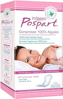 Indasec Postpartum First Days Cotton Sanitary Pads – Pack Of 12