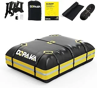 Car Rooftop Cargo Carrier Bag,100% Waterproof Heavy Duty 1000D Car Top Carrier,15 Cubic Feet Car Roof Bag for All Vehicle with/Without Rack,Anti-Tear Anti-Slip Mat, Luggage Lock,6 Door Hooks