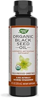 Nature's Way Organic Black Seed Oil 8 Fl Oz - Unflavored, Cold Pressed, Unrefined, Vegan, Dairy-free and Gluten-free Antioxidant.