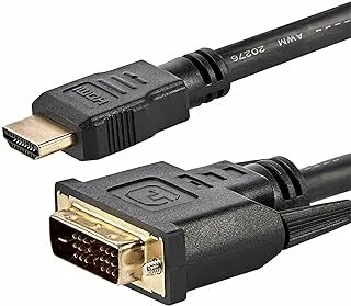 كابل محول StarTech.com بطول 6 أقدام HDMI إلى DVI D - ثنائي الاتجاه - محول HDMI إلى DVI أو DVI إلى HDMI لشاشة الكمبيوتر (HDMIDVIMM6)
