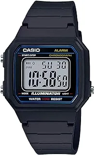 Casio Men's 'Classic' Quartz Resin Casual Watch, Color:Black (Model: W-217H-1AVCF), Black/Black, Model: W-217H-1AVCF, One Size