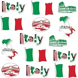 Beistle 53674 Italian Cut Outs 14 Piece Italy Decorations International Around The World Party Supplies, 12