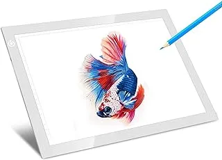 LITENERGY Portable A4 Tracing LED Copy Board Light Box, Ultra-Thin Adjustable USB Power Artcraft LED Tracer Light Pad for Tattoo Drawing, Streaming, Sketching, Animation, Stenciling A4 Silver LE-A4S-S