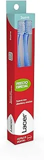 Lacer Gratis Duplo Soft Toothbrush, 2 Units + Travel Brush Gift - Assorted colors