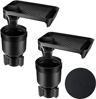 SEVEN SPARTA Car Cup holder Expander&Tray for Compatible with Yeti 20/26/30 oz, Hydro Flasks 32/40 oz, Nalgenes 30/32/38/48 oz, Camelbak 32/40 oz, Large Bottles in 3.4''-3.7'' Diameter.