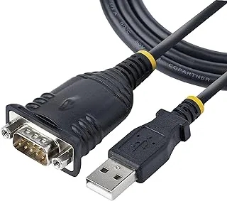 StarTech.com كابل USB إلى تسلسلي بطول 3 أقدام (1 متر)، محول DB9 ذكر RS232 إلى USB، IC غزير، محول USB إلى تسلسلي لـ PLC/الطابعة/الماسح الضوئي/التبديل، محول منفذ USB إلى COM، Windows/Mac (1P3FP-USB-SERIAL )