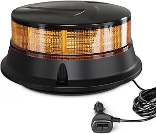 Agrieyes Amber Beacon Light 4.2Inch, 7 Flashing Modes Safety Warning Lights Magnetic, LED Emergency Strobe Lights for Vehicles, Caution Hazard Lights for Truck Tractor Golf Carts Snow Plow Postal Cars