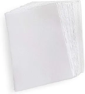 Wanderings Handmade White Deckle Edge Blank Paper - 4x6 Inch Package of 50 - Mixed Media Loose Leaf Paper for Postcards, Invitations, Crafts and Announcements - Thick 130 GSM