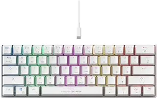 لوحة مفاتيح ألعاب Cosmic Byte CB-GK-35 Themis 61 مفتاحًا ميكانيكيًا لكل مفتاح RGB مع مفاتيح وبرامج حمراء قابلة للتبديل من Outemu (أبيض)