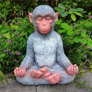 Carchistan Big Size Zen Yoga Monkey Statues Outdoor or Indoor, Feng Shui Meditation Vastu Animal Figurines for Garden Patio or Lawn,9