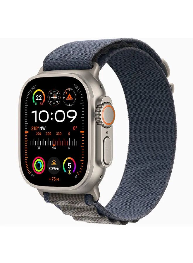 Apple Watch Ultra 2 GPS + Cellular, 49mm Titanium Case With Small (Band fits 130–160mm wrists) Blue Alpine Loop