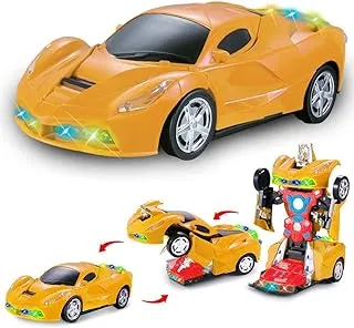 Fitto 2 In 1 Transformer Sports Car Transform Automatically From Robot Mode To Sports Car Mode with Light and Music