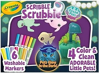 Crayola Scribble Scrubbie Glow Lagoon Pets, Sea Animal Toys, Gifts for for Boys & Girls, 3+