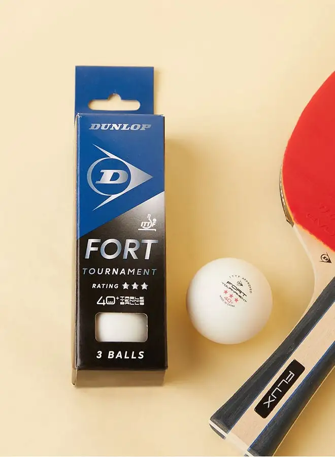 DUNLOP 40 Fort Trnmnt Tt Ball, 3 Ball Box