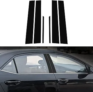 TOMALL Car Window Pillar Post Vinyl Stickers Compatible with Toyota Corolla 2014-2018 Auto Window Column Overlay Wrap Trim Sticker for Car Exterior Accessories Modification Decoration (Glossy Black)