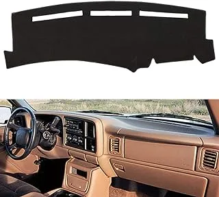 غطاء لوحة القيادة HanLanKa لسيارة شيفروليه سيلفرادو 1500 2500 3500 1999-2006 Avalanche Chevy Tahoe Suburban GMC Sierra Yukon Dash Cover Mat (سجادة ممتازة، أسود)