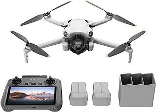 DJI Mini 4 Pro Fly More Combo Plus (DJI RC 2), Folding Mini-Drone 4K HDR Camera, 2 Extra Intelligent Batteries Plus for 45-Min Flight Time, MOIAT Certified - UAE Version