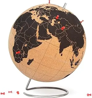 SUCK UK UK Cork Globe Desktop Cork Board Map Decorative World Globe For Home Office Educational World Map & Pinboard Office Accessories & Travel Accessories Travel Gifts Extra Large