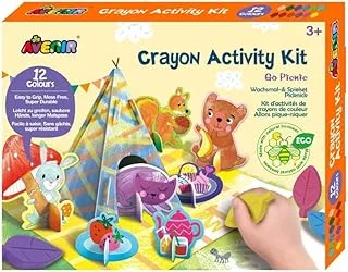 Avenir Crayon Activity Kit - Go Picnic | Thoughtfully Designed Crayons for Little Hands, Mess-Free and Durable | Safe and Eco-Friendly Natural Beeswax Crayons for Kids 3+